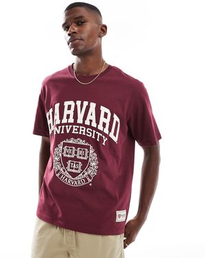 Jack & Jones Oversize T-Shirt With Harvard Print - Red