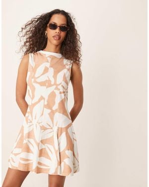 ASOS – ärmelloses midi-sommerkleid aus baumwolle - Mehrfarbig