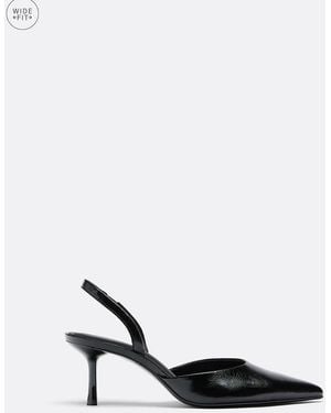 Stradivarius Wide Fit Slingback Kitten Heel Shoes - White