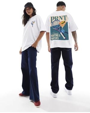 PRNT Martinis & Matches Oversized T-Shirt - White