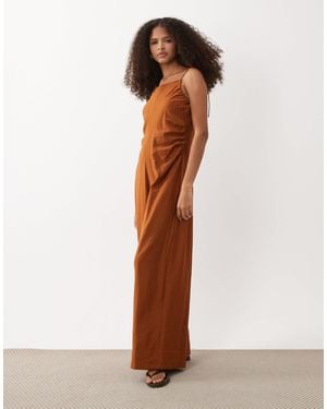 ASOS Square Neck Cami Jumpsuit - Brown