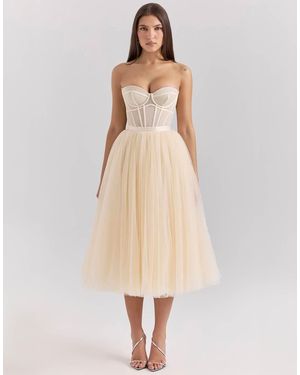 House Of Cb Darling Midi Dress - Natural