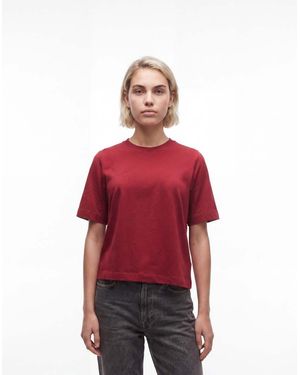 Weekday Camiseta Rojo De Corte Cuadrado De