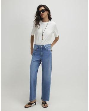 River Island Slim Straight Leg Cropped Jeans - Blue