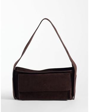 ASOS Schultertasche aus kunstwildleder mit mini-tasche - Weiß