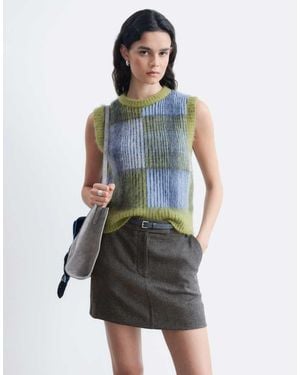 & Other Stories Pure Wool Mini Skirt - Blue