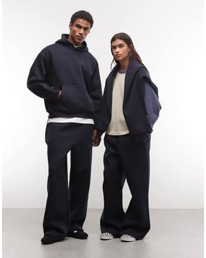 Reclaimed Vintage Unisex Heavyweight Wide Leg jogger Co-ord - Blue