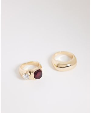 Reclaimed Vintage – er unisex-ring im wickeldesign mit schmuckstein - Natur