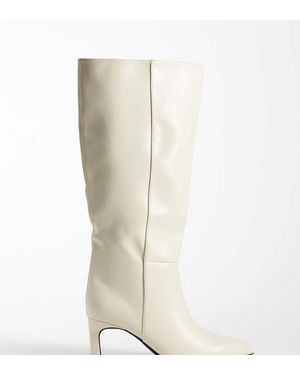 SEQWL Wide Fit Seqwl Stivali Al Ginocchio Benz Con Tacco Basso E Pianta Larga - Bianco