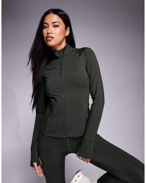 4505 Icon Sculpting Zip Up Long Sleeve Jacket - Gray