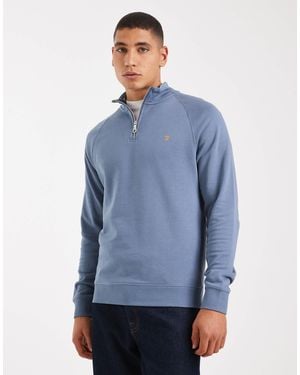 Farah Jim Half Zip Sweatshirt - Blue