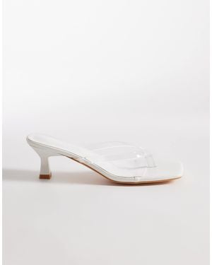 Public Desire Everlast Flip Flop Kitten Heel Sandals - White