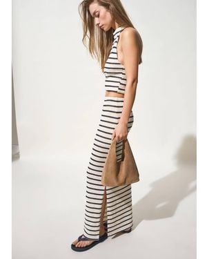 Mango Teen Knitted Maxi Skirt Co-ord - White