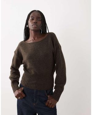 Cotton On Luxe Ruimvallende Gebreide Trui Met Blote Schouders - Meerkleurig