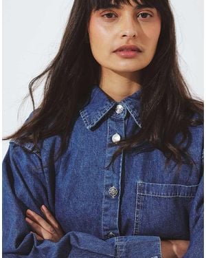 NA-KD Denim Shirt - Blue