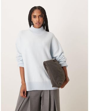Mango High Neck Sweater - White