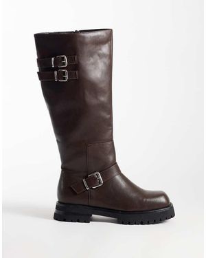 SIMMI Simmi London Chunky Harness Biker Boots - Black