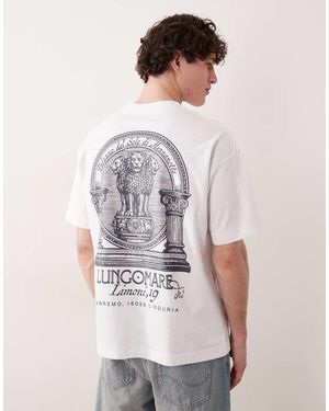 Jack & Jones Oversized T-shirt With Mono Backprint - White