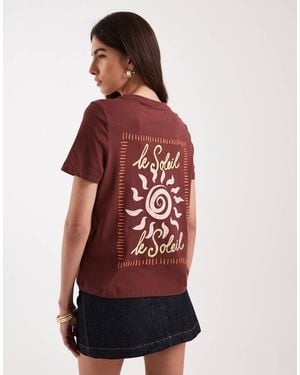 Vero Moda Oversized T-shirt With Le Soleil Back Graphic - Red