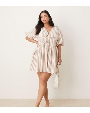 Nobody's Child Scottie Puff Sleeve Mini Dress - Natural