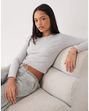 Brave Soul Cotton Long Sleeve T-Shirt - Gray