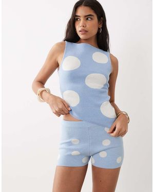 ASOS Knit Asymmetric Shorts - Blue