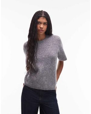ARKET Alpaca And Wool Blend Short Sleeve Jumper - Purple