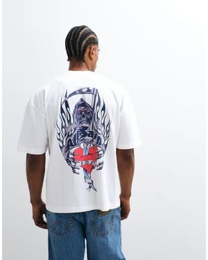 AllSaints Scimitar T-Shirt Met Korte Mouwen, Grafisch Logo En Print Op De Achterkant - Wit