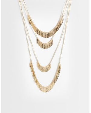 Reclaimed Vintage Festival Necklace With Tassel Beads - White