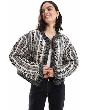 ASOS Cropped Quilted Jacket - Black