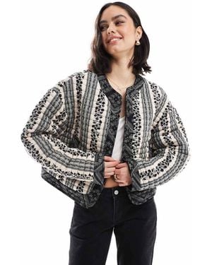 ASOS Cropped Quilted Jacket - Black