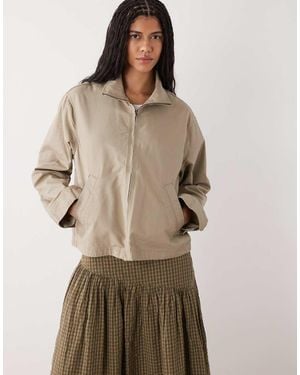 Weekday Loose Funnel Neck Jacket - Natural