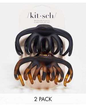 Kitsch Set Van 2 Haarclips Met Octopustanden - Zwart