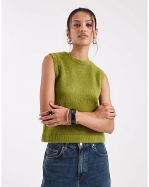 ASOS Knitted Boxy Fit Tank Top - Green
