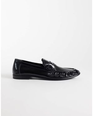 SEQWL Dash Refined Ruched Loafers - Black