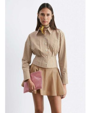 & Other Stories Pure Cotton Shirt With Cinch Waist Detail - Brown