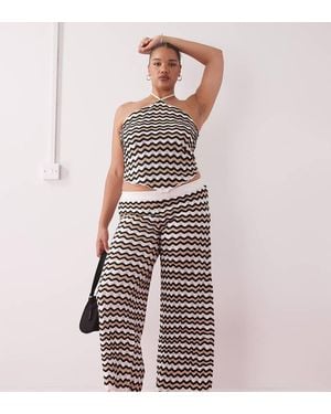 Noisy May Loose Fit Crochet Trouser Co-ord - White
