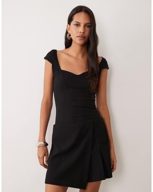 Mango Mini-jupe-short fendue devant e - Noir