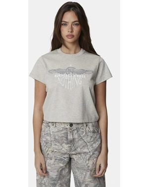 Good For Nothing Graphic Baby Tee - Grey