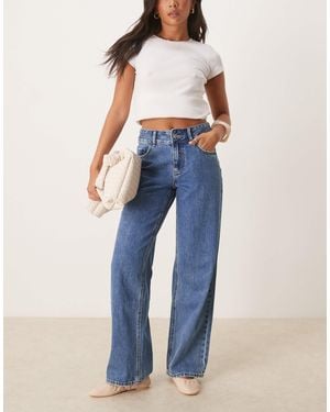 Aware Rena Mid Rise Wide Leg Jeans - Blue
