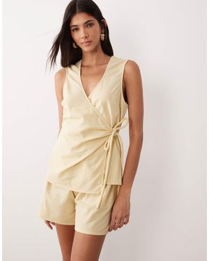 ASOS Wrap Front Romper - Natural