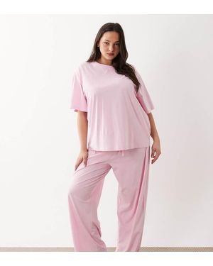 ASOS Asos Design Curve Mix And Match Cotton Pyjama Trousers - Pink