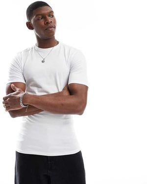 River Island Muscle Fit T-shirt - White