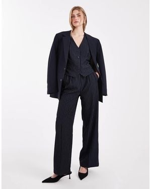 French Connection Pantalones De Sastre Azul Marino De Pernera Ancha Con Raya Diplomática De (Parte De Un Conjunto)