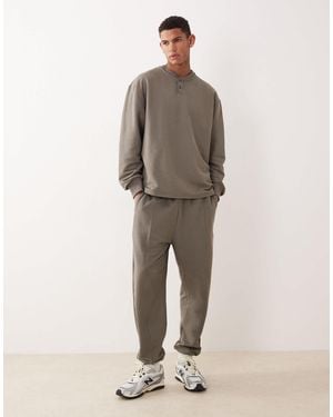 ASOS Co-ord Pique Tapered jogger With Pintucks - Natural