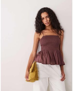 ASOS Shirred Detail Peplum Cami
