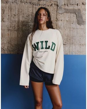 Bershka – sweatshirt - Natur