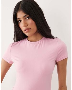 Miss Selfridge Sculpted Short Sleeve Tee - Pink