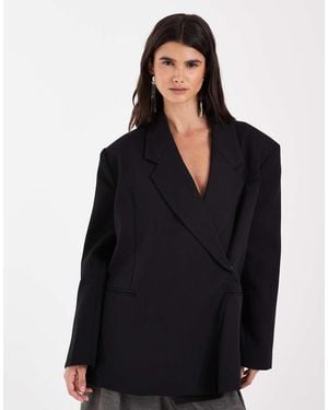 Vero Moda Oversized Blazer Met Overslag - Zwart