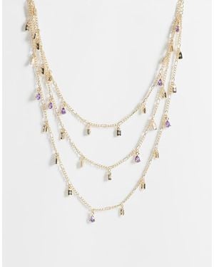 Reclaimed Vintage Wrap Around Gem Stone Necklace - White